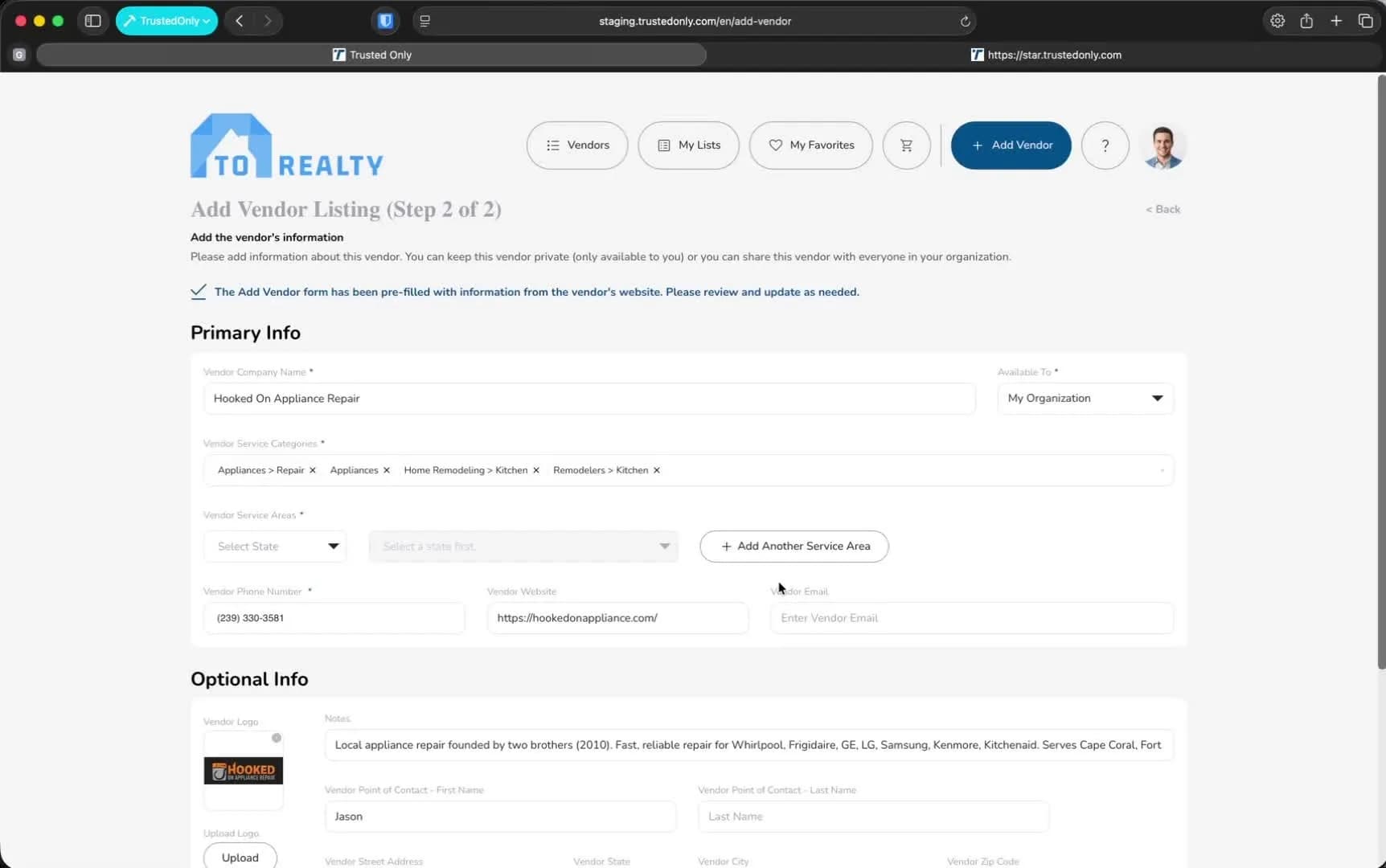 Article step screenshot