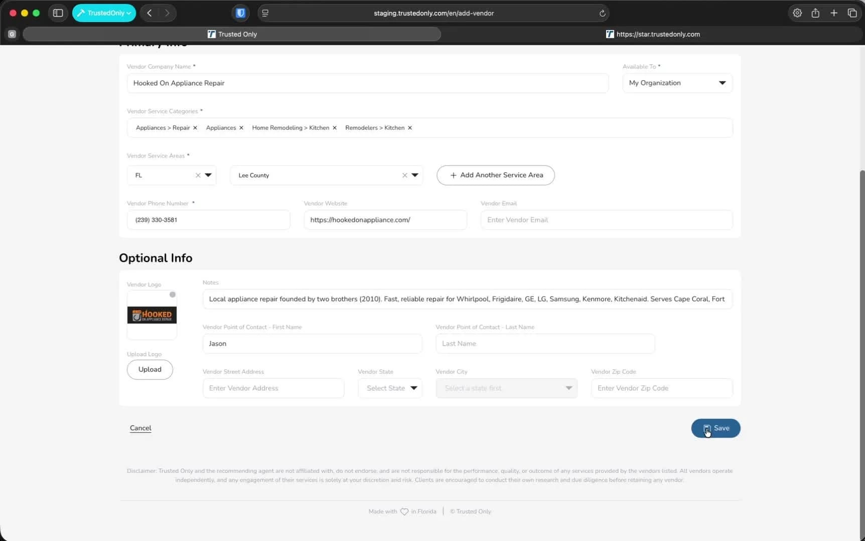 Article step screenshot