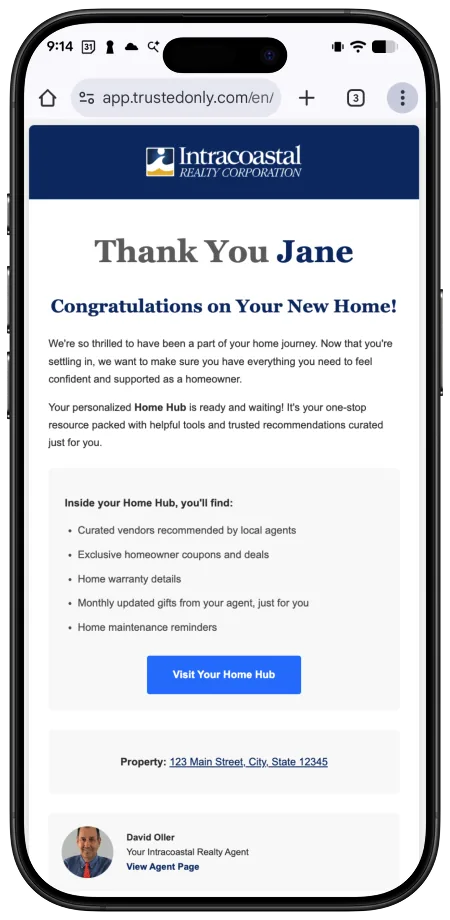 The branded Homeowner Dash homeowner portal
