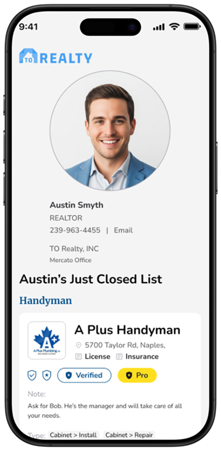 Sharing a branded vendor list from a phone